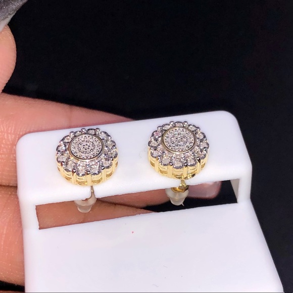 Real diamond custom made earrings Best gift Not CZ - Picture 3 of 7